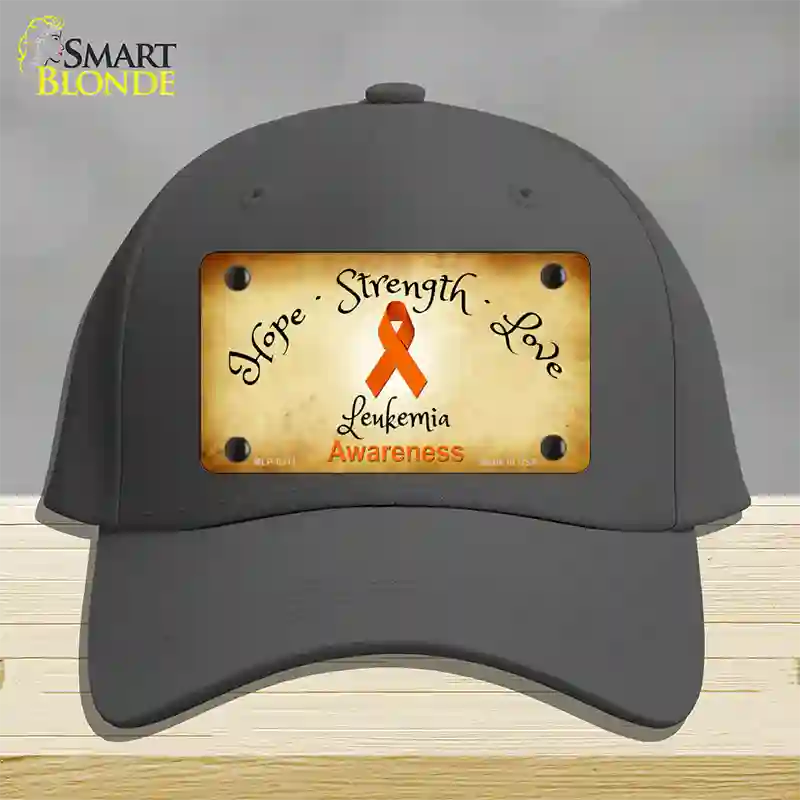 Leukemia Cancer Ribbon Novelty License Plate Hat Cotton / Charcoal