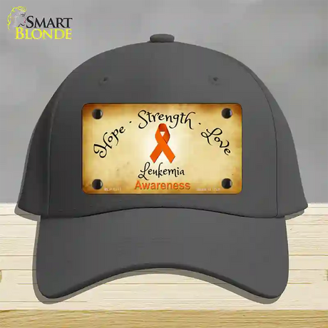 Leukemia Cancer Ribbon Novelty License Plate Hat Cotton / Charcoal