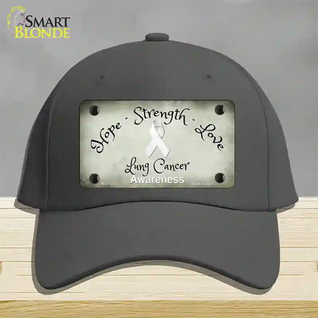 Lung Cancer Ribbon Novelty License Plate Hat Cotton / Charcoal