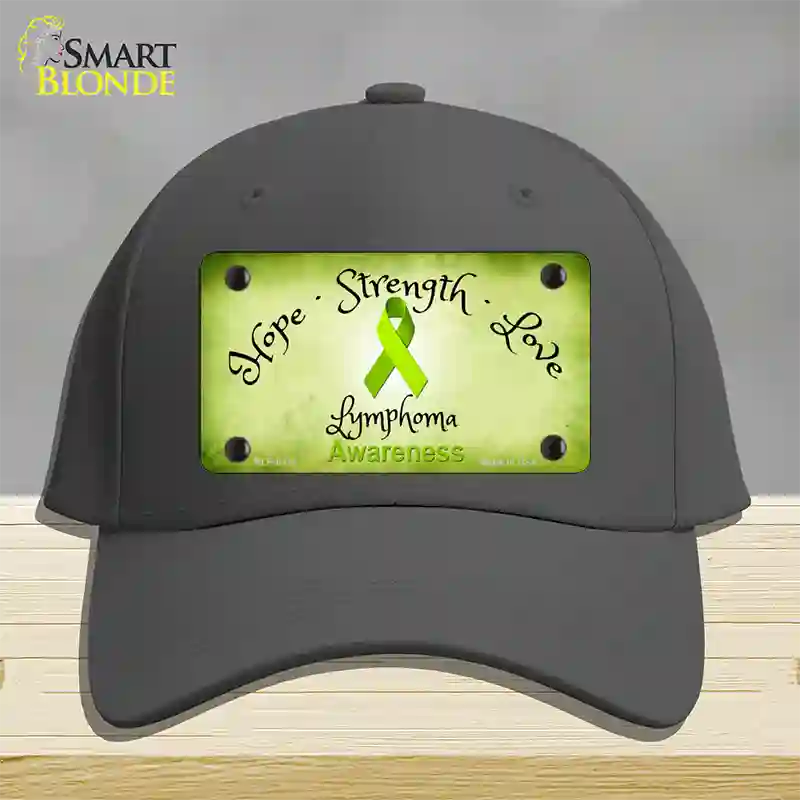 Lymphoma Cancer Ribbon Novelty License Plate Hat Cotton / Charcoal