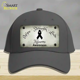 Melanoma Cancer Ribbon Novelty License Plate Hat Cotton / Charcoal