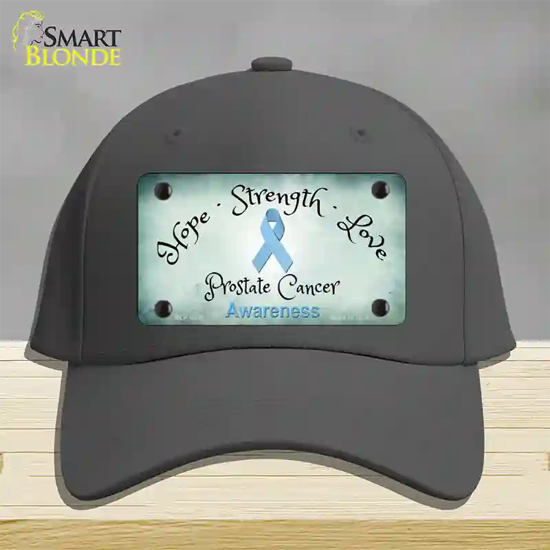 Prostate Ribbon Novelty License Plate Hat Cotton / Charcoal