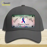 Thyroid Cancer Ribbon Novelty License Plate Hat Cotton / Charcoal