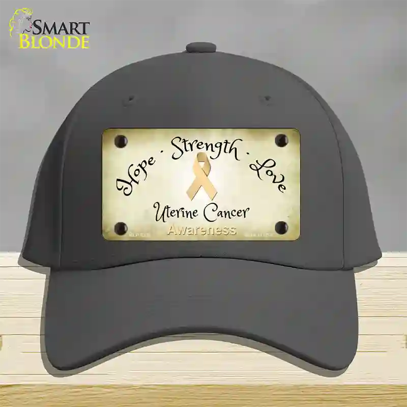 Uterine Cancer Ribbon Novelty License Plate Hat Cotton / Charcoal