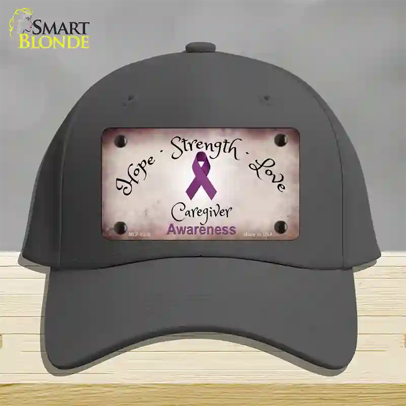 Honors Caregivers Ribbon Novelty License Plate Hat Cotton / Charcoal