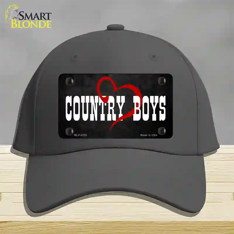 Country Boys Novelty License Plate Hat Cotton / Charcoal