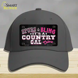 Spurs and Bling Novelty License Plate Hat Cotton / Charcoal