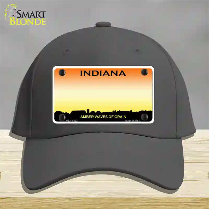 Indiana Amber Blank Novelty License Plate Hat Cotton / Charcoal