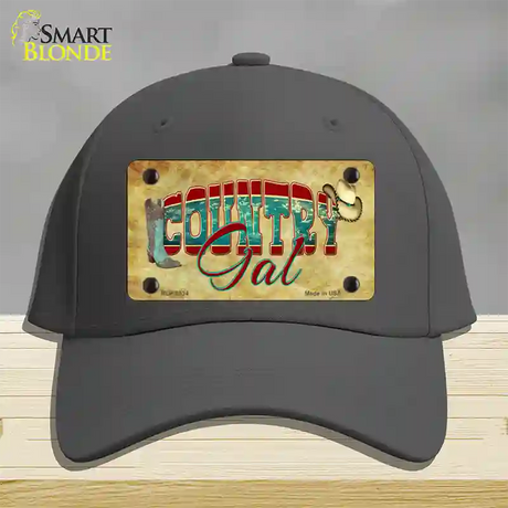 Country Gal Novelty License Plate Hat Cotton / Charcoal