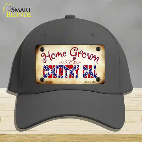 Home Grown Country Gal Novelty License Plate Hat Cotton / Charcoal