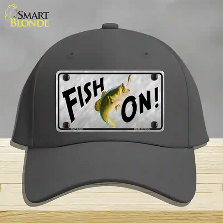 Fish On Novelty License Plate Hat Cotton / Charcoal