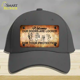 Doors Locked Your Protection Novelty License Plate Hat Cotton / Charcoal