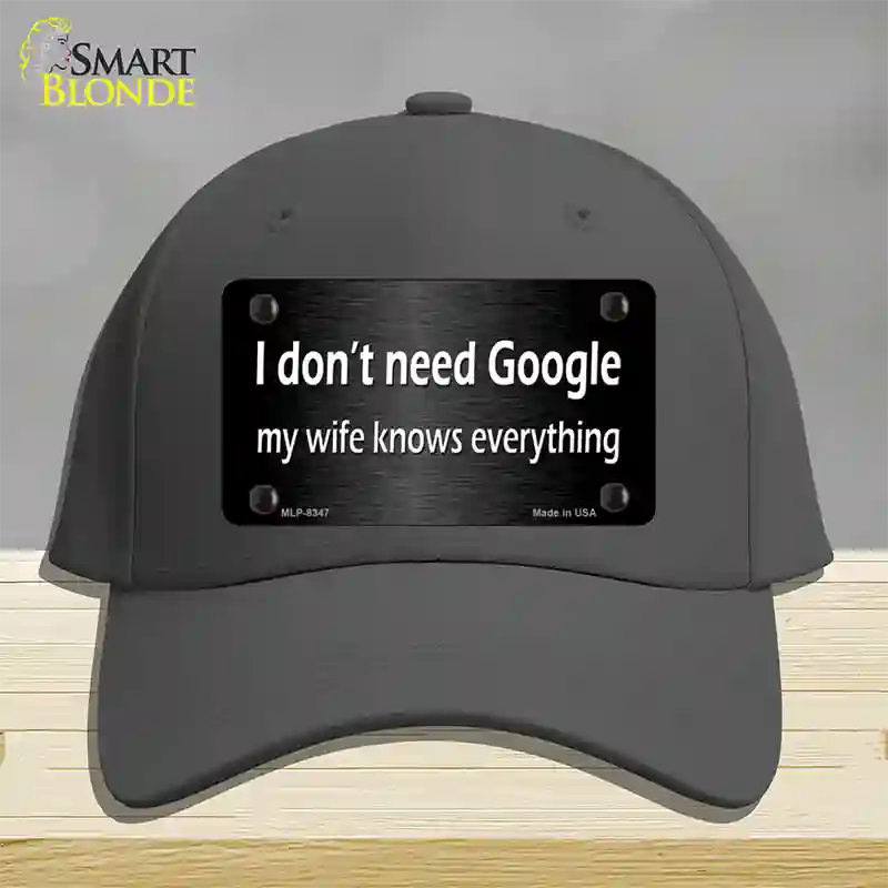 Dont Need Google Novelty License Plate Hat Cotton / Charcoal