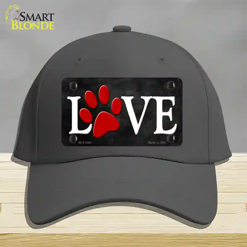 Love Paw Novelty License Plate Hat Cotton / Charcoal