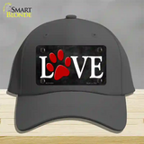 Love Paw Novelty License Plate Hat Cotton / Charcoal