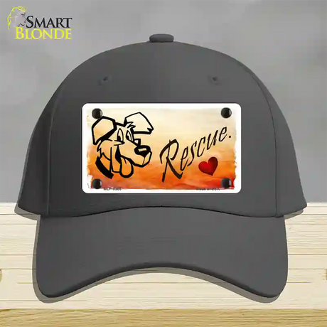 Rescue Dog Novelty License Plate Hat Cotton / Charcoal