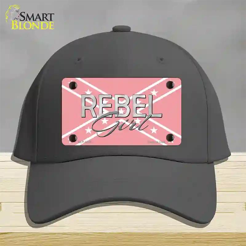 Rebel Girl Pink Novelty License Plate Hat Cotton / Charcoal