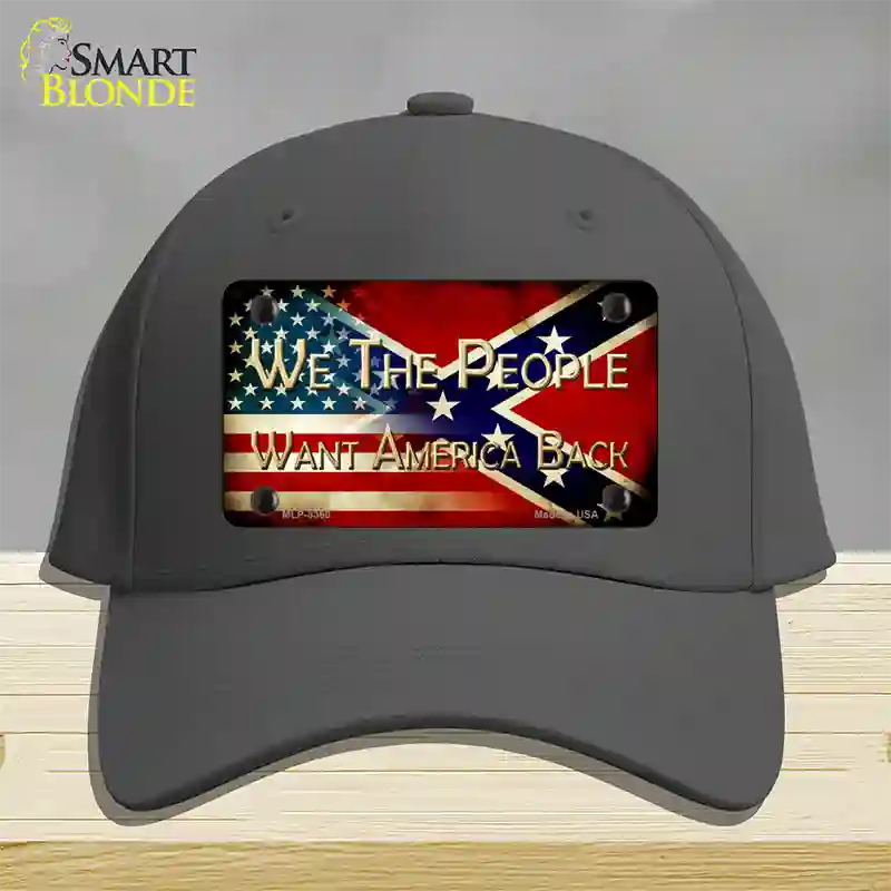 We The People American Confederate Novelty License Plate Hat Cotton / Charcoal