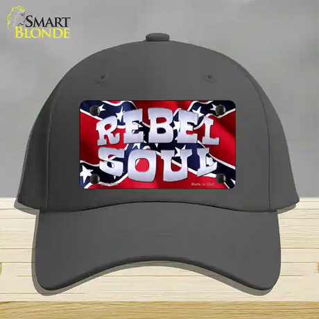 Rebel Soul Novelty License Plate Hat Cotton / Charcoal