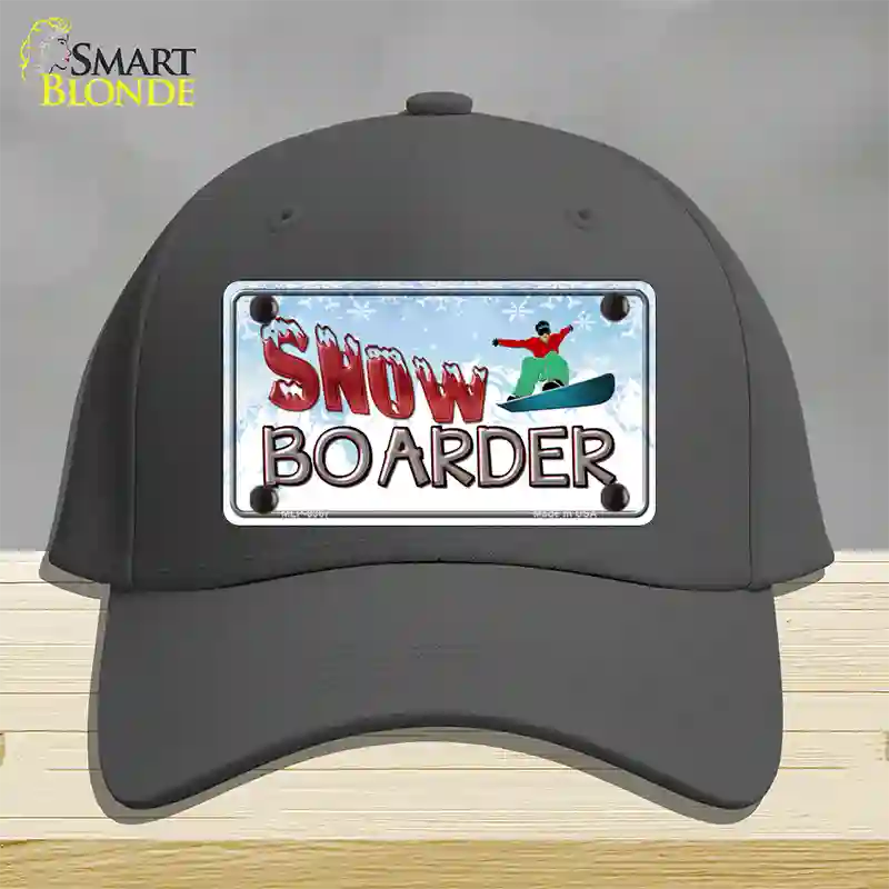 Snow Boarder Novelty License Plate Hat Cotton / Charcoal