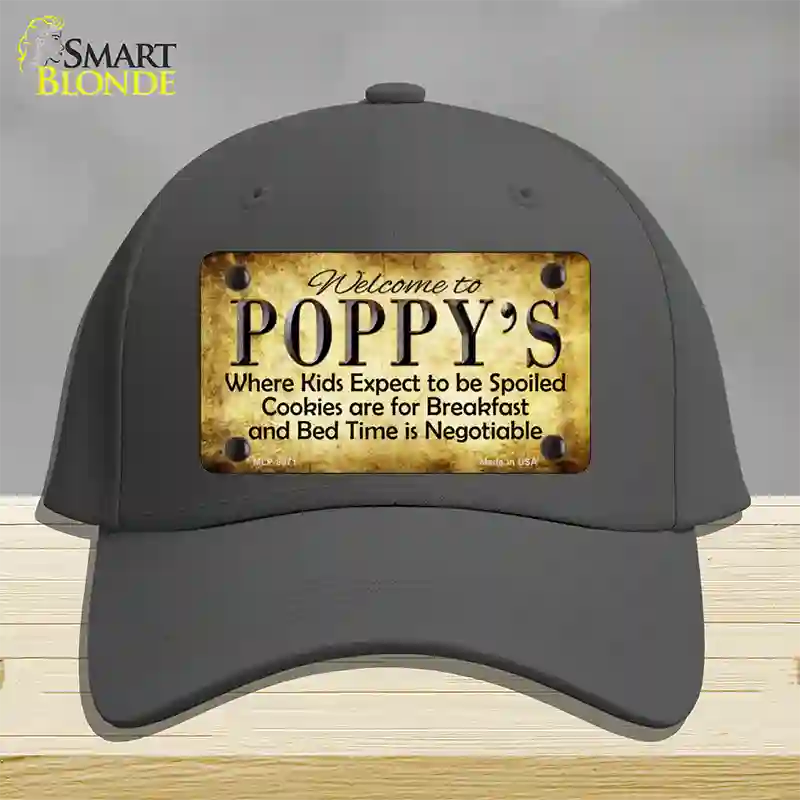 Poppys Novelty License Plate Hat Cotton / Charcoal