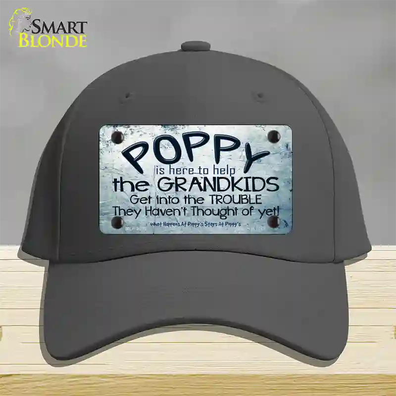 Poppy Is Here To Help Novelty License Plate Hat Cotton / Charcoal