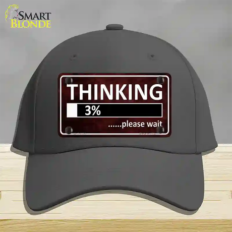 Thinking Please Wait Novelty License Plate Hat Cotton / Charcoal