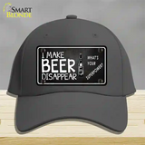 I Make Beer Disappear Novelty License Plate Hat Cotton / Charcoal