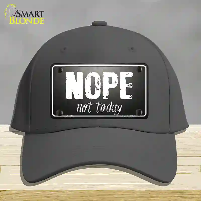 Nope Not Today Novelty License Plate Hat Cotton / Charcoal