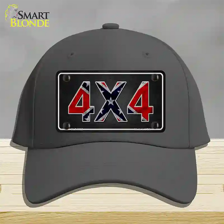 4x4 Confederate Novelty License Plate Hat Cotton / Charcoal