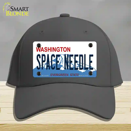 Space Needle Washington Novelty License Plate Hat Cotton / Charcoal