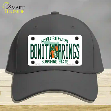 Bonita Springs Florida Novelty License Plate Hat Cotton / Charcoal