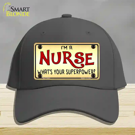 Im A Nurse Tan Novelty License Plate Hat Cotton / Charcoal