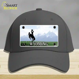 Wyoming State Novelty License Plate Hat Cotton / Charcoal