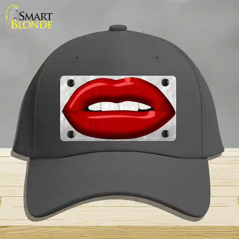 Red Lips Novelty License Plate Hat Cotton / Charcoal