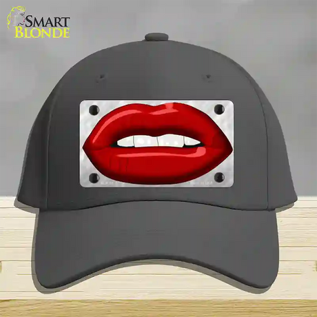 Red Lips Novelty License Plate Hat Cotton / Charcoal