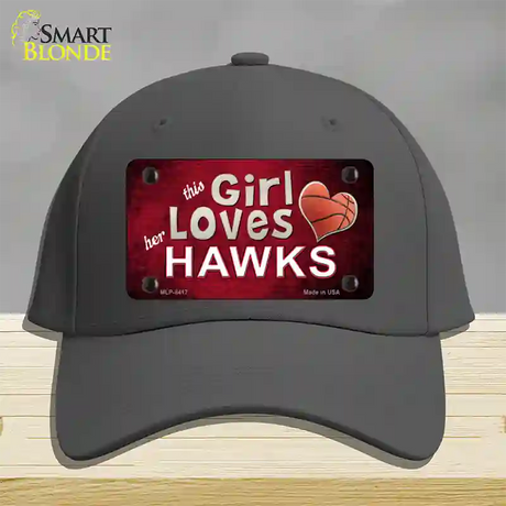 This Girl Loves Her Hawks Novelty License Plate Hat Cotton / Charcoal