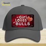 This Girl Loves Her Bulls Novelty License Plate Hat Cotton / Charcoal