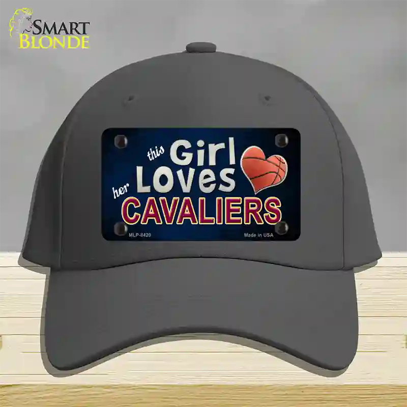 This Girl Loves Her Cavaliers Novelty License Plate Hat Cotton / Charcoal