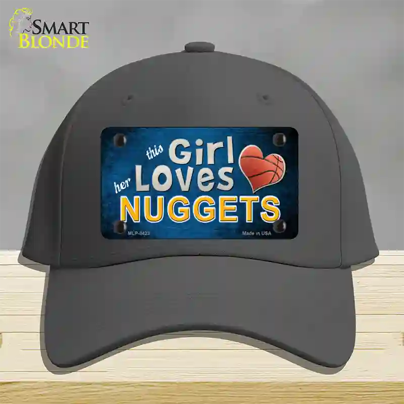 This Girl Loves Her Nuggets Novelty License Plate Hat Cotton / Charcoal