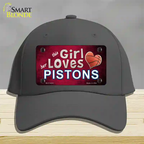 This Girl Loves Her Pistons Novelty License Plate Hat Cotton / Charcoal