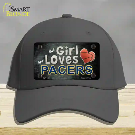 This Girl Loves Her Pacers Novelty License Plate Hat Cotton / Charcoal