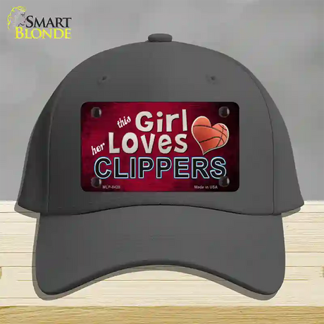 This Girl Loves Her Clippers Novelty License Plate Hat Cotton / Charcoal