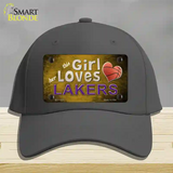 This Girl Loves Her Lakers Novelty License Plate Hat Cotton / Charcoal