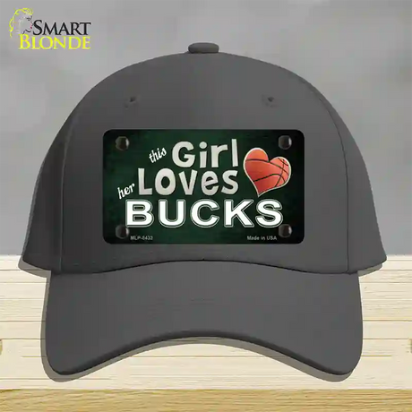 This Girl Loves Her Bucks Novelty License Plate Hat Cotton / Charcoal