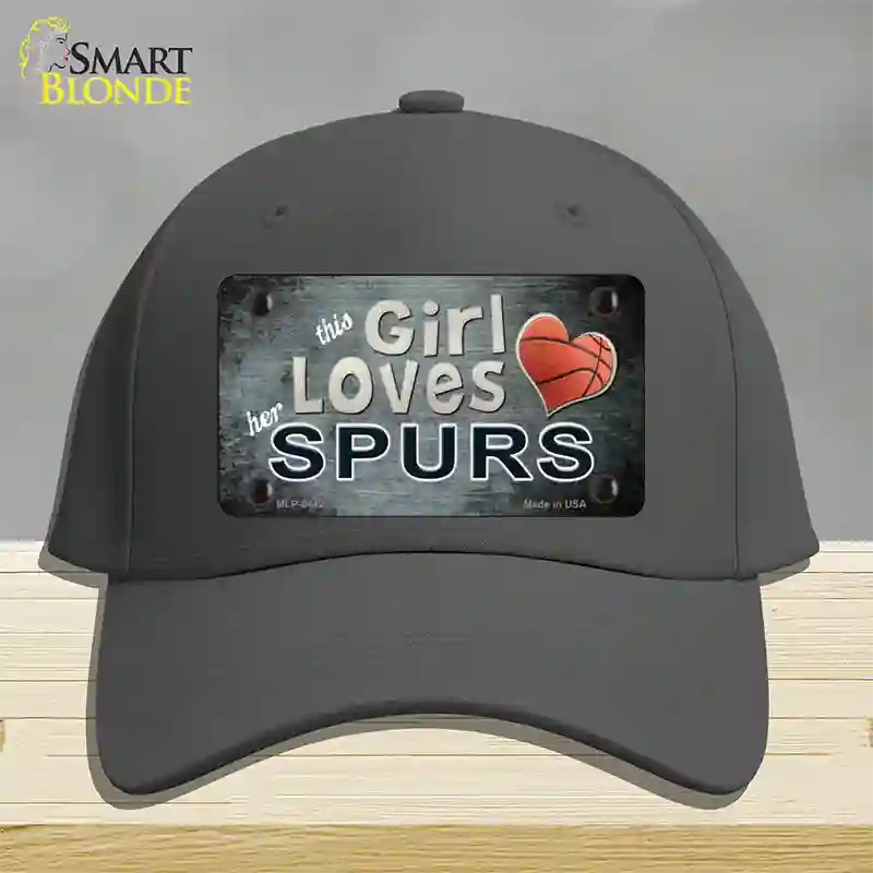 This Girl Loves Her Spurs Novelty License Plate Hat Cotton / Charcoal