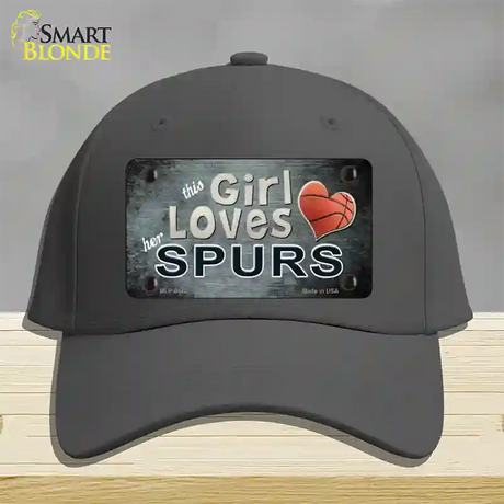 This Girl Loves Her Spurs Novelty License Plate Hat Cotton / Charcoal