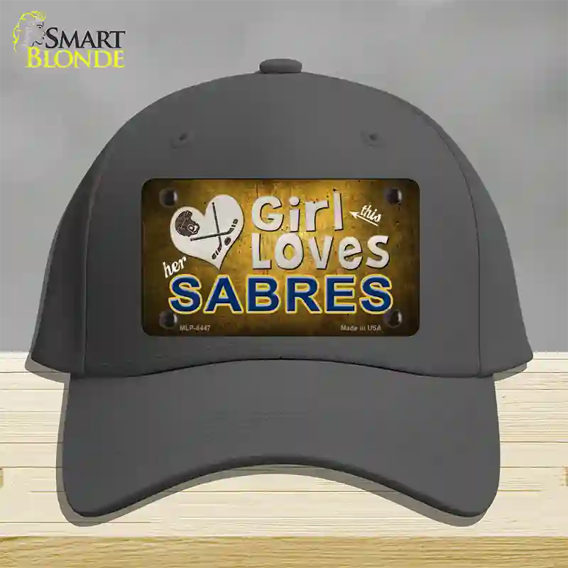 This Girl Loves Her Sabres Novelty License Plate Hat Cotton / Charcoal