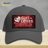 This Girl Loves Her Devils Novelty License Plate Hat Cotton / Charcoal