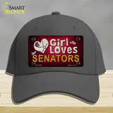 This Girl Loves Her Senators Novelty License Plate Hat Cotton / Charcoal